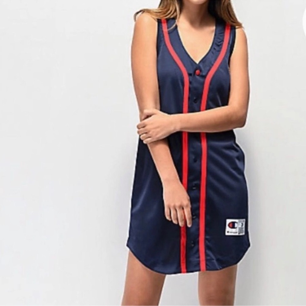 Champion blue Baseball jersey dress size XS retro